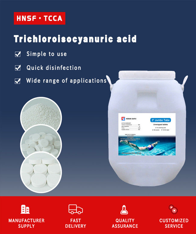 Tablettes de nettoyage acides trichloroisocyanuriques de piscine